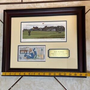Jack Nicklaus 2005 Farewell to St. Andrews 5 Pound Note Display 17x14 Rare LTD